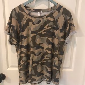 Short Sleeve Camo Top